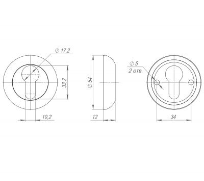 Накладка под цилиндр ET-1 AB/GP-7 Накладка под цилиндр ET-1 AB/GP-7