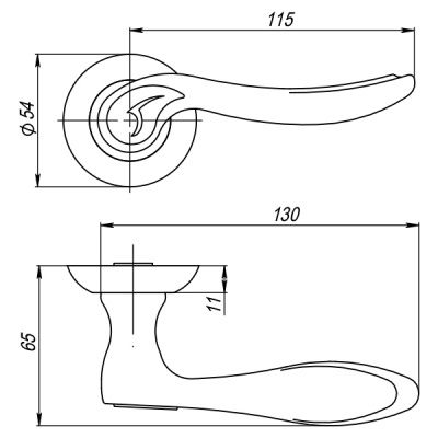 Ручка дверная ONDA TL CF-17