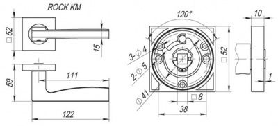 Ручка дверная ROCK KM WH-19