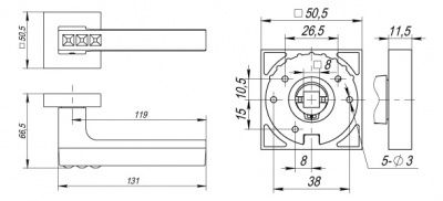 Ручка дверная CRYSTAL FLASH DM CP-8 Ручка дверная CRYSTAL FLASH DM CP-8