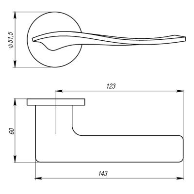 Ручка дверная AQUA URS MWSC-33