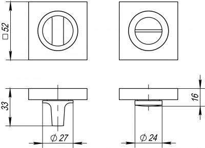 Ручка поворотная BK6 KM BL-24