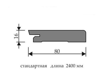 Плинтус прямой Тип-1 2400х80х16 эмаль белая Regidoors