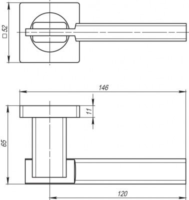 Ручка дверная TRINITY SQ005 SN/CP-3