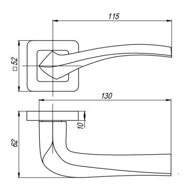 Ручка дверная VESTA QR GR/CP-23