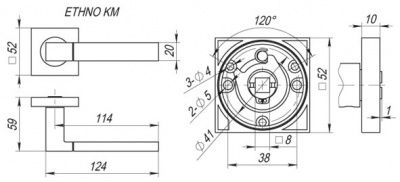 Ручка дверная ETHNO KM SN/CP-3