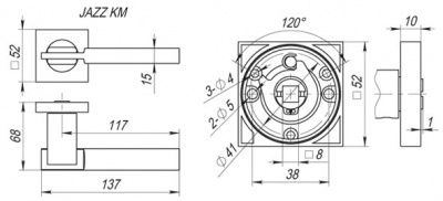 Ручка дверная JAZZ KM SN/CP-3