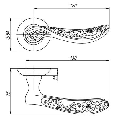Ручка дверная FLOR TL CF-17