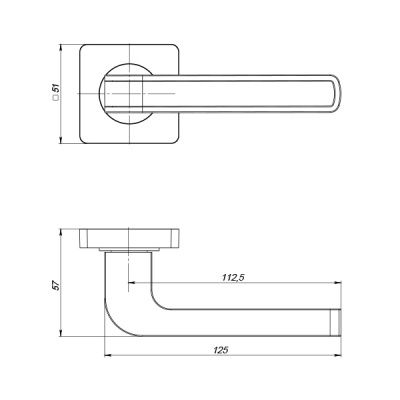 Ручка дверная FUTURA ZQ GR/BN-23