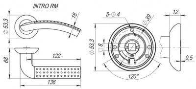 Ручка дверная INTRO RM SG/GP-4