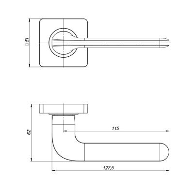 Ручка дверная DROID ZQ BL-24
