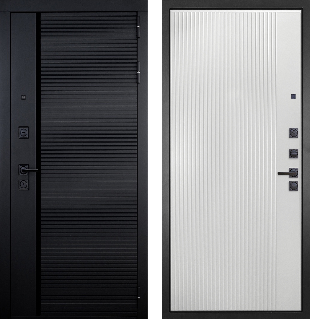 Входная дверь Пиано - 076 Шторм белый матовый - 860x2050 мм левая