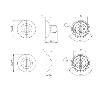 Ручка поворотная BK6 TL SG/GP-4
