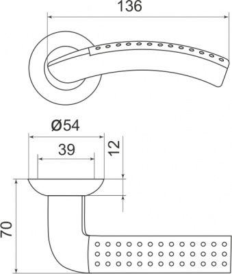 Ручка дверная Libra LD26 SN/CP-3
