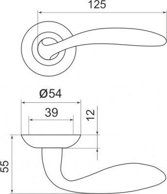 Ручка дверная Virgo LD57 SN/CP-3