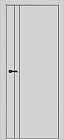 Дверь эмалит Фокс 4 светло-серый 600х2000 Al черная кромка
