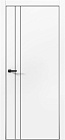 Дверь эмалит Фокс 4 белый матовый 600х2000 Al черная кромка